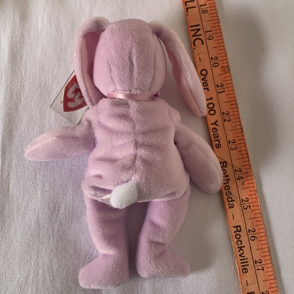 Ty easter bunny Rabbit beanie baby Floppity Lilac w tag 1996 - Picture 5 of 11